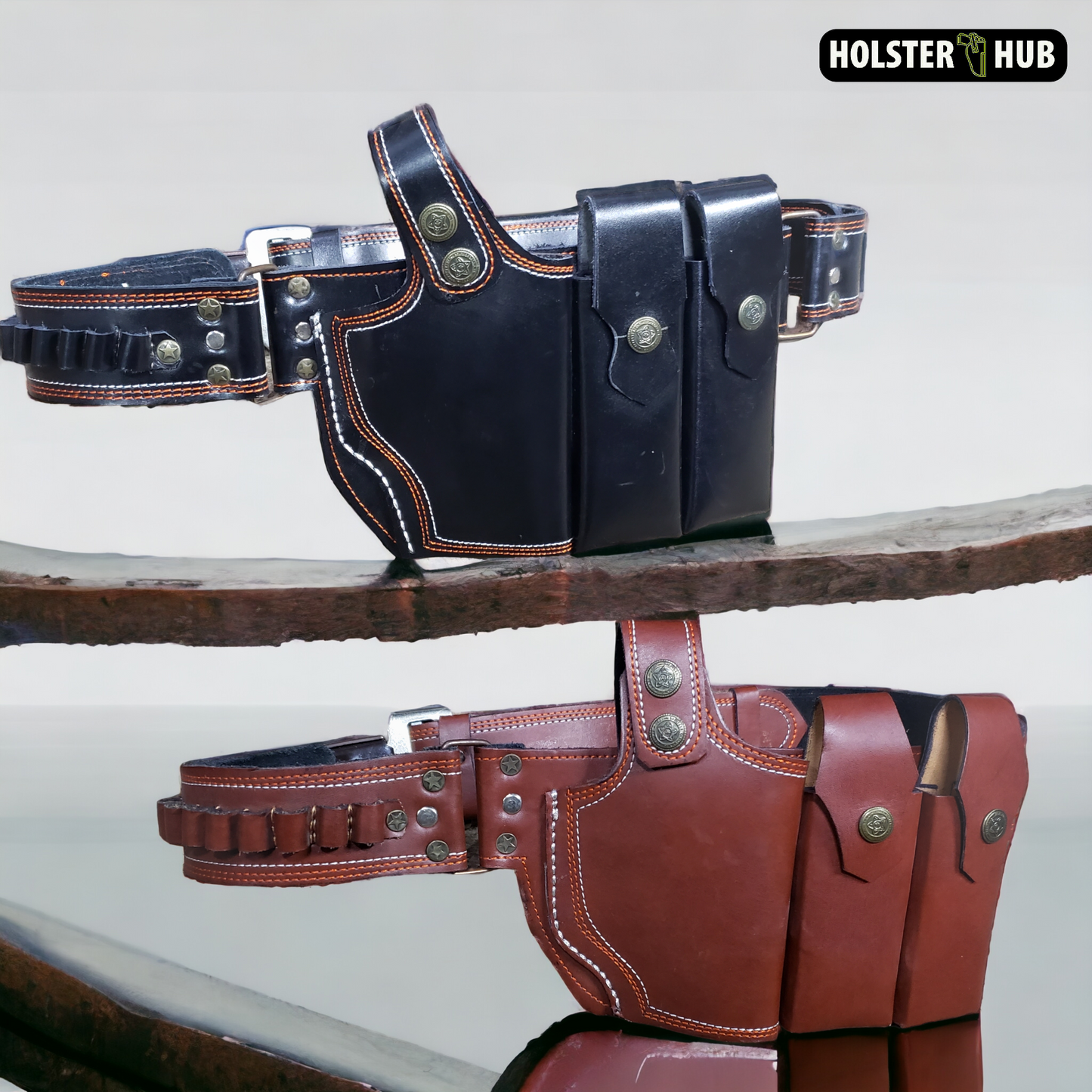 A Unique Design Handmade Leather Holster. | (PC-02) | Free Cleaning Kit ๐