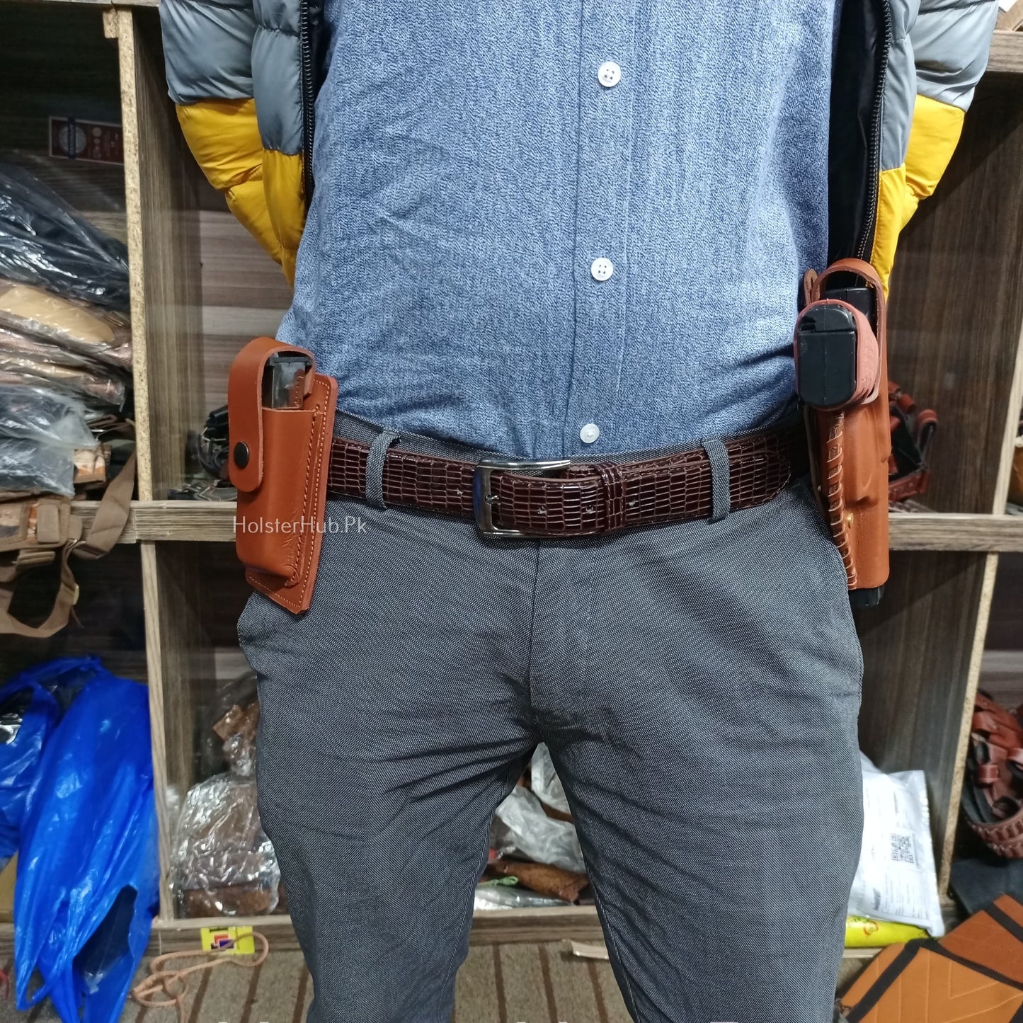 Mold Holster for 9mm Made of Pure Leathr - Best for Pant, Belt and Shalwar.