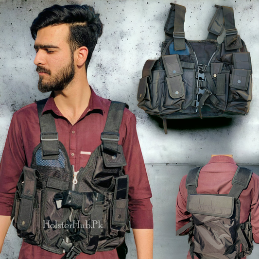 Tactical AK47 Black Jacket with Multiple Pockts | (PC-11 A)